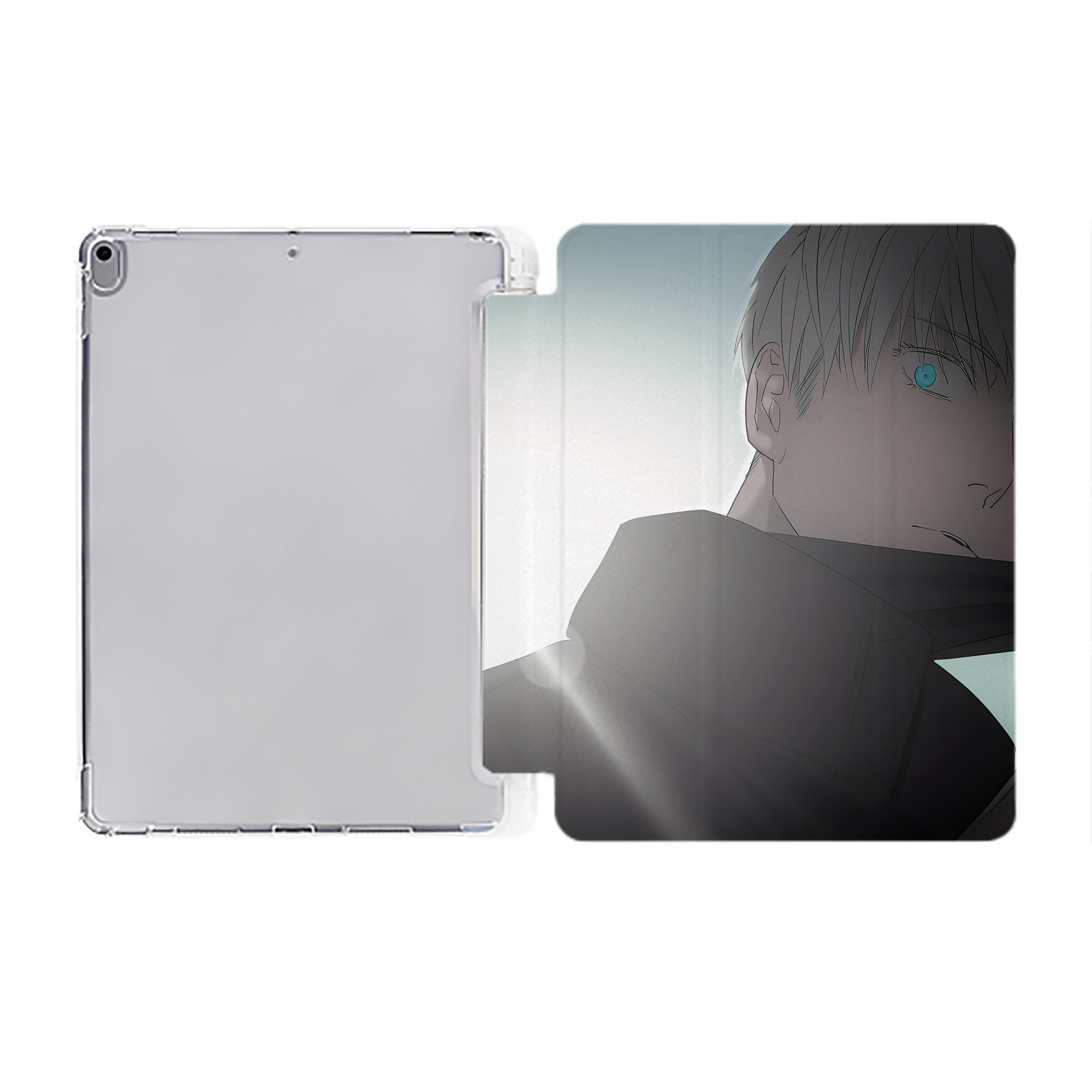 （画像用） 呪術廻戦 Jujutsu Kaisen IPad ケース ペン収納付き 三つ折りスタンド PUレザー×シリコン 対応機種9.5/10.5/10.9インチ
